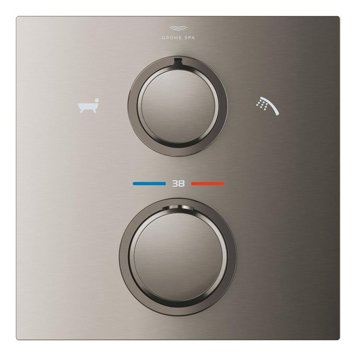 Grohe Allure Termostatik Ankastre Banyo ve Duş Bataryası (Sıva Üstü Grubu), 2 Yollu, Fırçalı Sert Grafit - Ürün Görseli