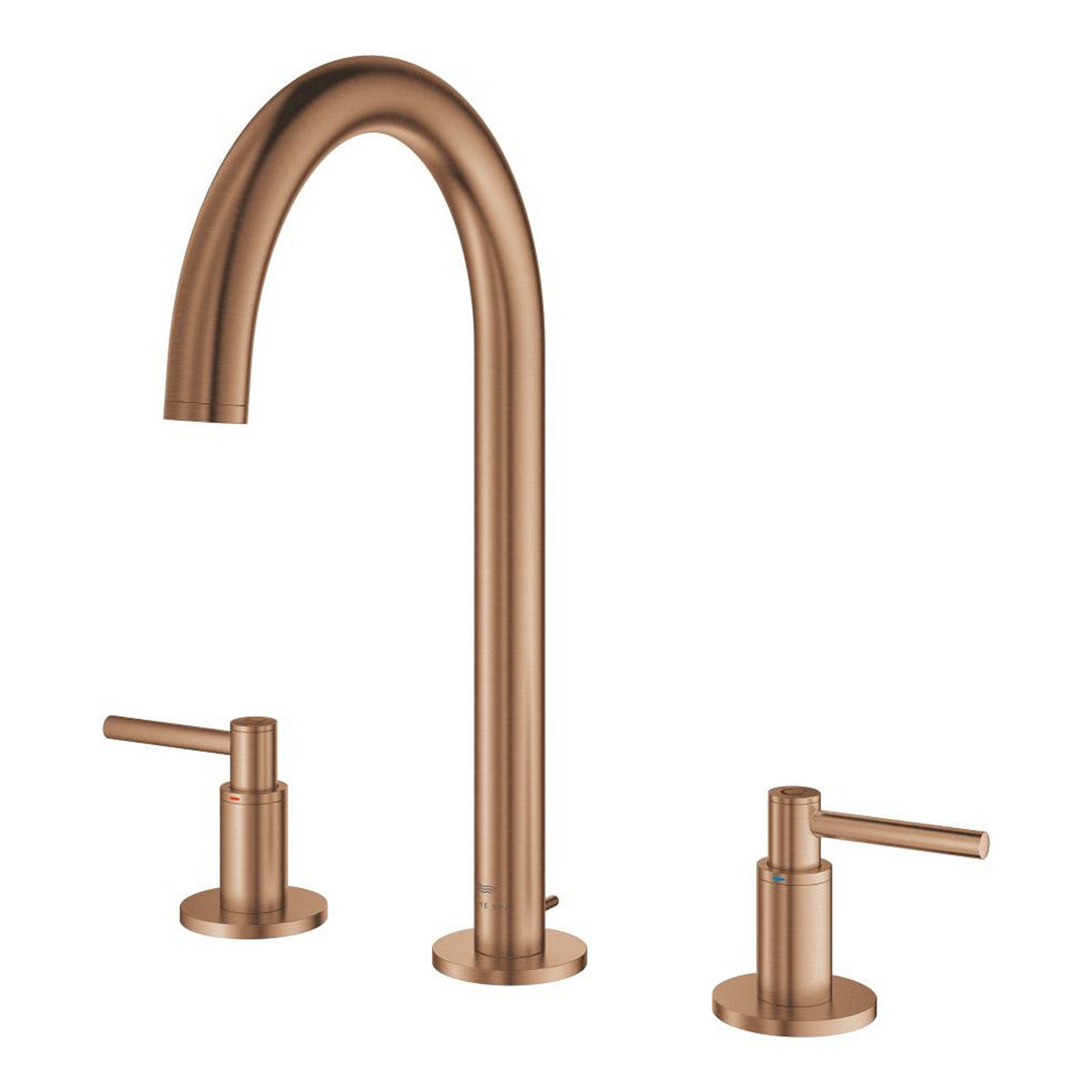 Grohe Atrio 3 Delikli Ankastre Lavabo Bataryası, Sifon Kumandalı, Fırçalı Bakır - Ürün Görseli