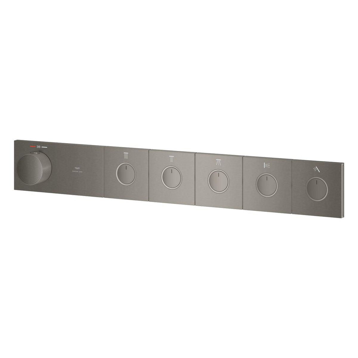 Grohe Grohtherm Aqua Tiles SmartControl Termostatik Ankastre Banyo Bataryası, 5 Çıkışlı, Fırçalı Sert Grafit (Sıva Üstü Grubu) - Ürün Görseli