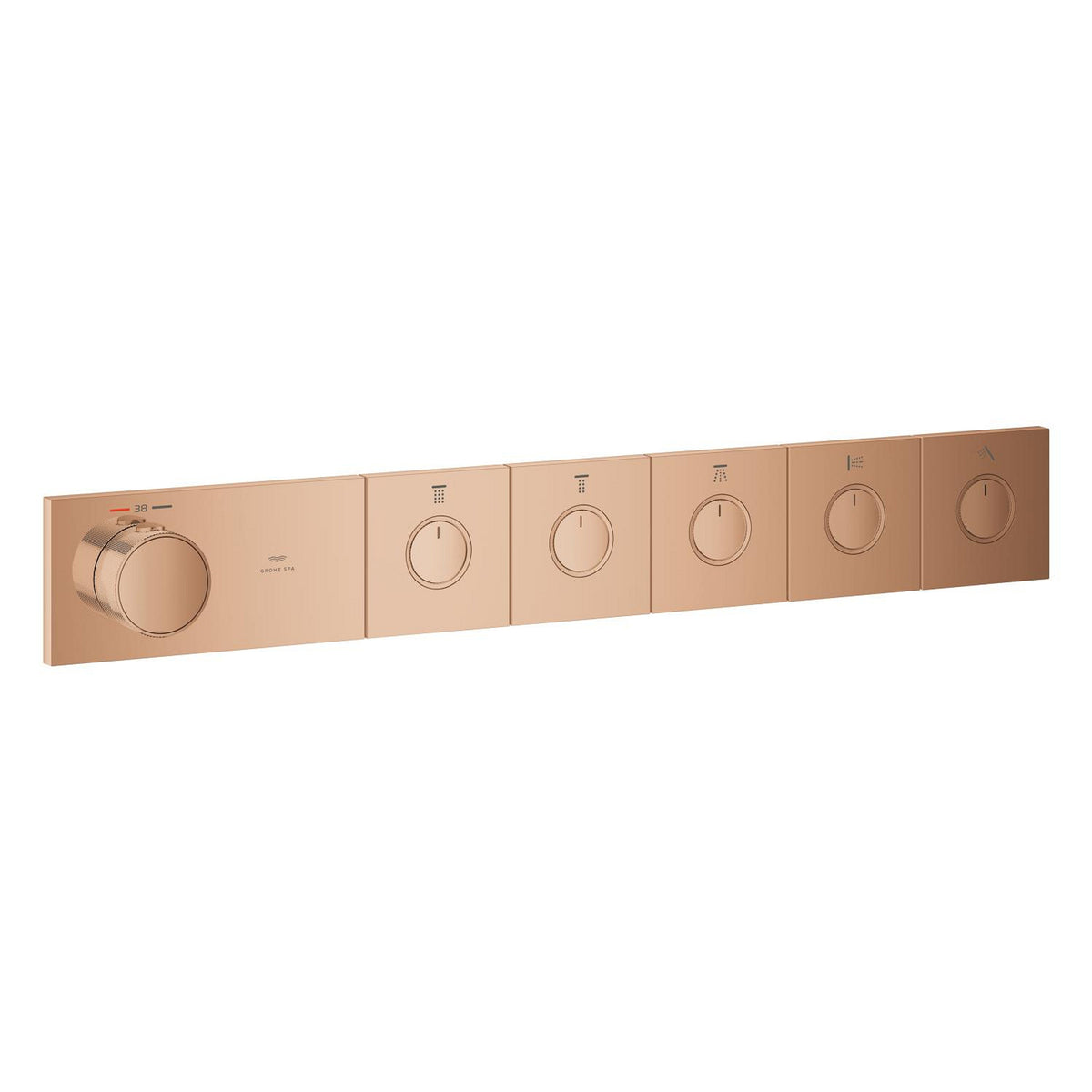 Grohe Grohtherm Aqua Tiles SmartControl Termostatik Ankastre Banyo Bataryası, 5 Çıkışlı, Bakır (Sıva Üstü Grubu) - Ürün Görseli