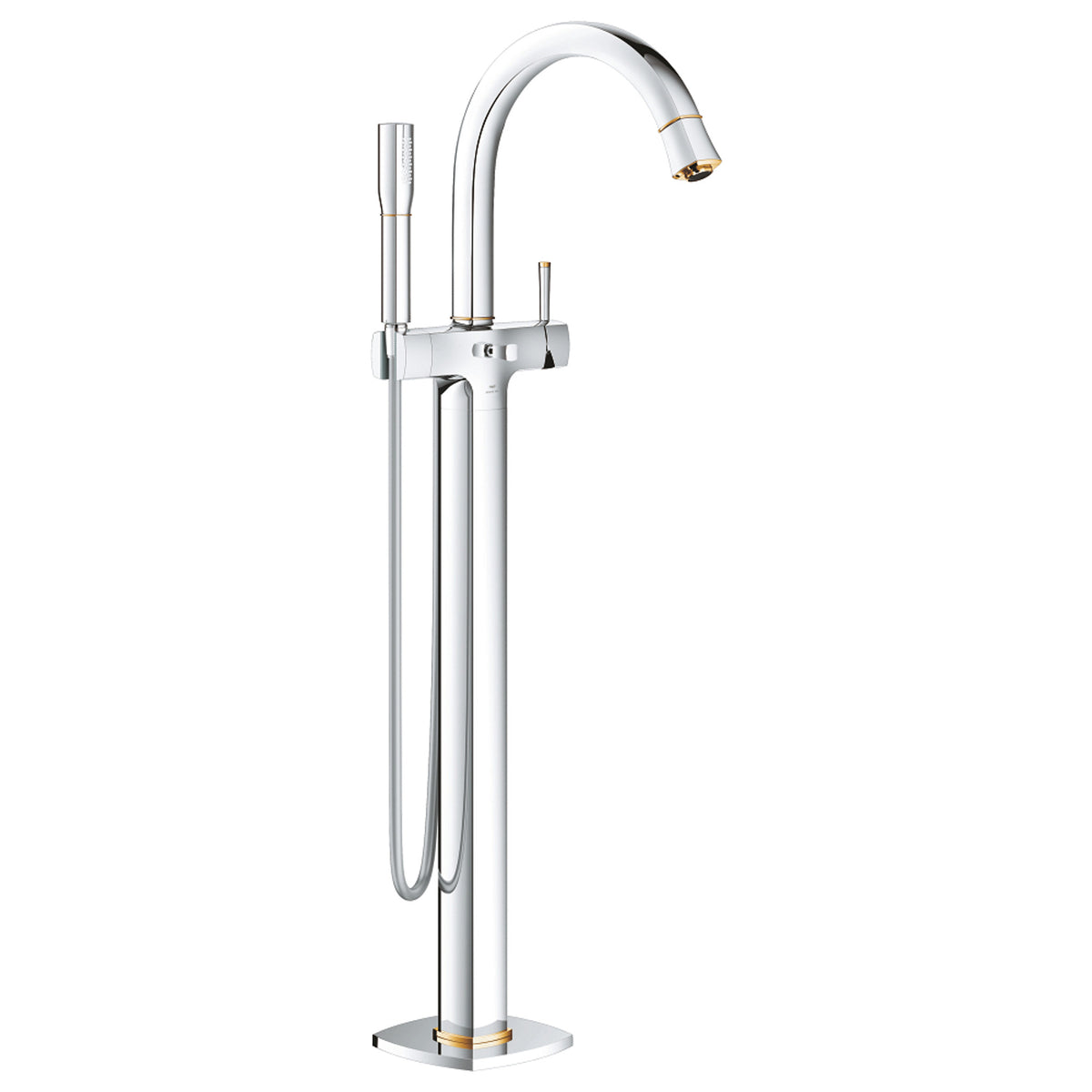 Grohe Grandera Ayaklı Yerden Küvet Bataryası, Krom-Altın - Ürün Görseli