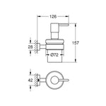 Grohe Essentials Cube Duvardan Sıvı Sabunluk, Cam Hazneli - Teknik Çizim