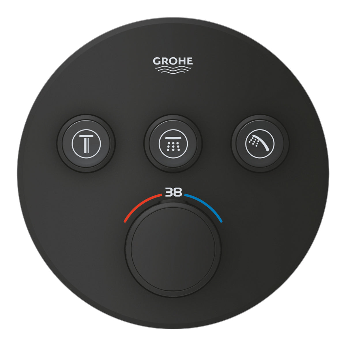 Grohe Grohtherm SmartControl Ankastre Termostatik Banyo/Duş Bataryası (Sıva Üstü Grubu), 3 Yollu, Hayalet Siyah - Ürün Görseli