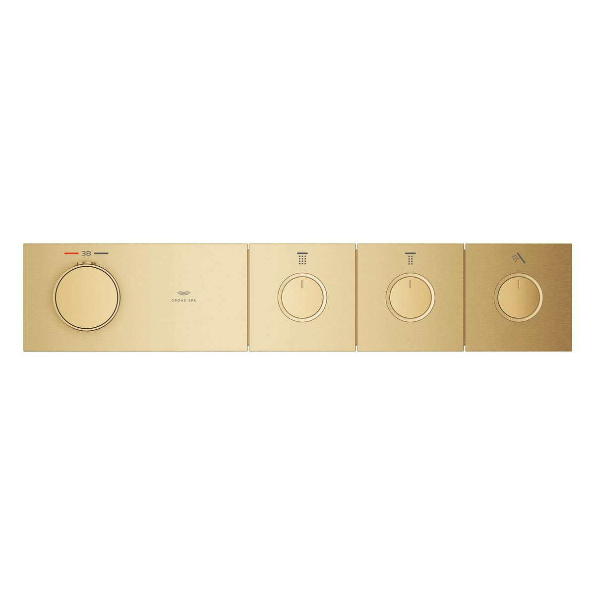 Grohe Grohtherm Aqua Tiles SmartControl Termostatik Ankastre Banyo Bataryası, 3 Çıkışlı, Fırçalı Altın (Sıva Üstü Grubu) - Ürün Görseli