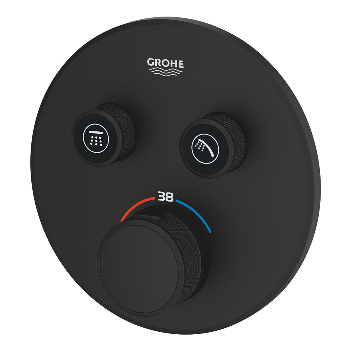 Grohe Grohtherm SmartControl Ankastre Termostatik Banyo/Duş Bataryası (Sıva Üstü Grubu), 2 Yollu, Hayalet Siyah - Ürün Görseli