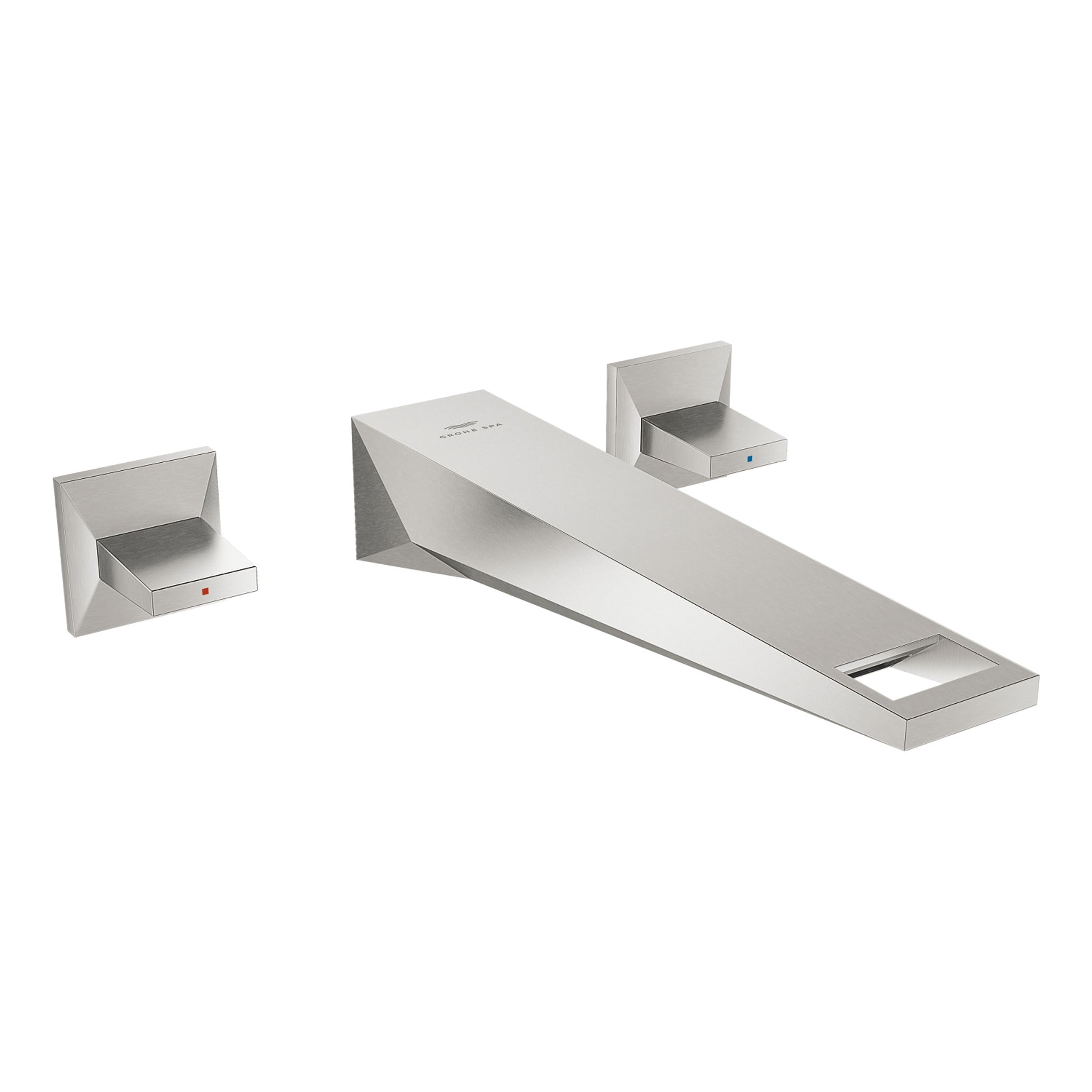 Grohe Allure Brilliant L-Boy, 3 Delikli Duvardan Ankastre Lavabo Bataryası (Sıva Üstü Grubu), Paslanmaz Çelik - Ürün Görseli