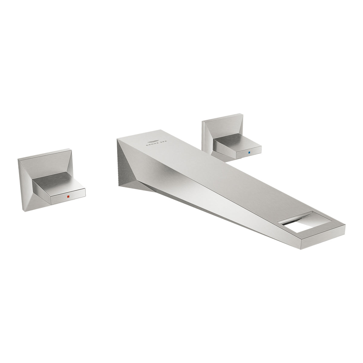 Grohe Allure Brilliant L-Boy, 3 Delikli Duvardan Ankastre Lavabo Bataryası (Sıva Üstü Grubu), Paslanmaz Çelik - Ürün Görseli