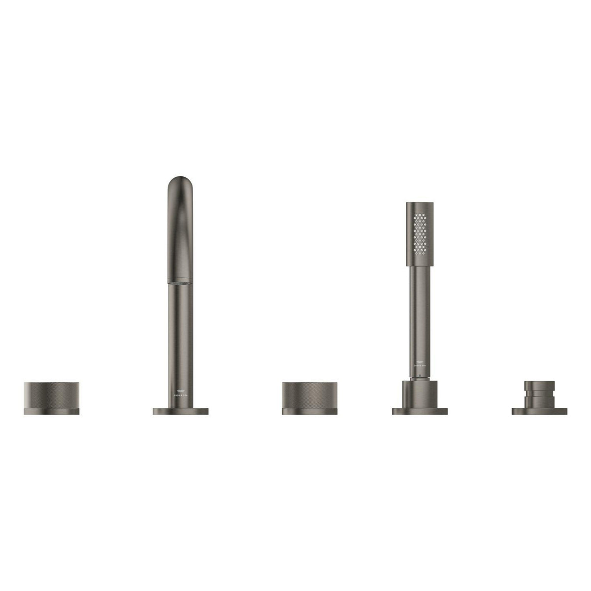 Grohe Atrio Private Collection 5 Delikli Ankastre Küvet Bataryası (Sıva Üstü Grubu), Fırçalı Sert Grafit - Ürün Görseli