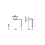 Grohe Eurocube Halka Havluluk, Krom - Teknik Çizim