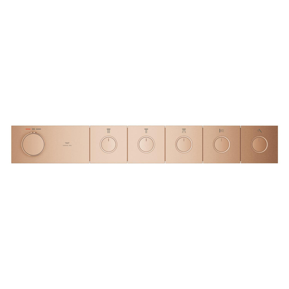 Grohe Grohtherm Aqua Tiles SmartControl Termostatik Ankastre Banyo Bataryası, 5 Çıkışlı, Fırçalı Bakır (Sıva Üstü Grubu) - Ürün Görseli