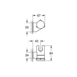Grohe Tempesta Hareketli Duş Askısı - Teknik Çizim