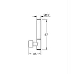Grohe Atrio Private Collection Duvardan Ankastre Lavabo Bataryası İçin Kulp, Fırçalı Sert Grafit - Teknik Çizim