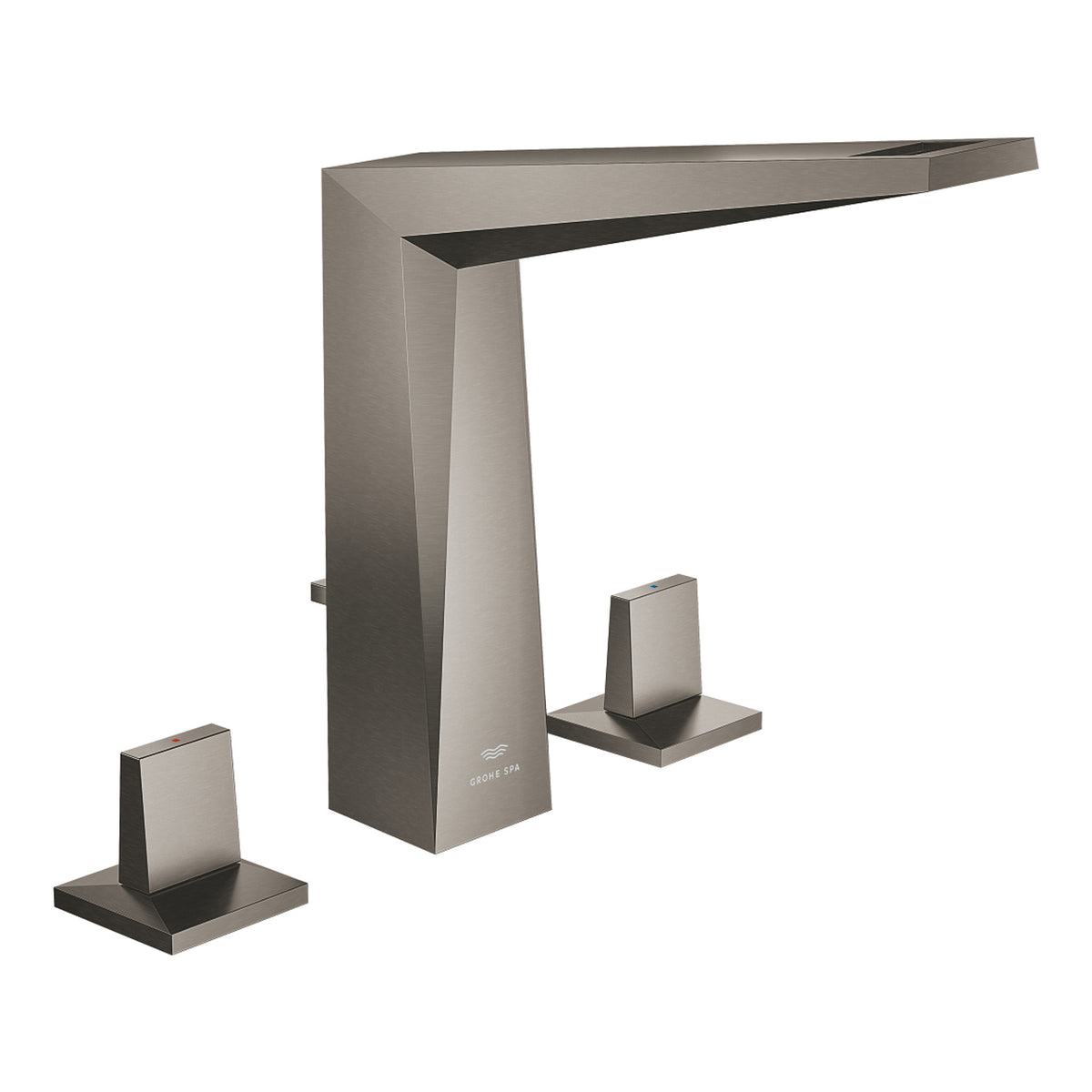 Grohe Allure Brilliant L-Boy, 3 Delikli Lavabodan Ankastre Lavabo Bataryası, Sifon Kumandalı, Fırçalı Sert Grafit - Ürün Görseli