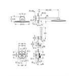 Grohe SmartControl Ankastre Duş Seti - Teknik Çizim