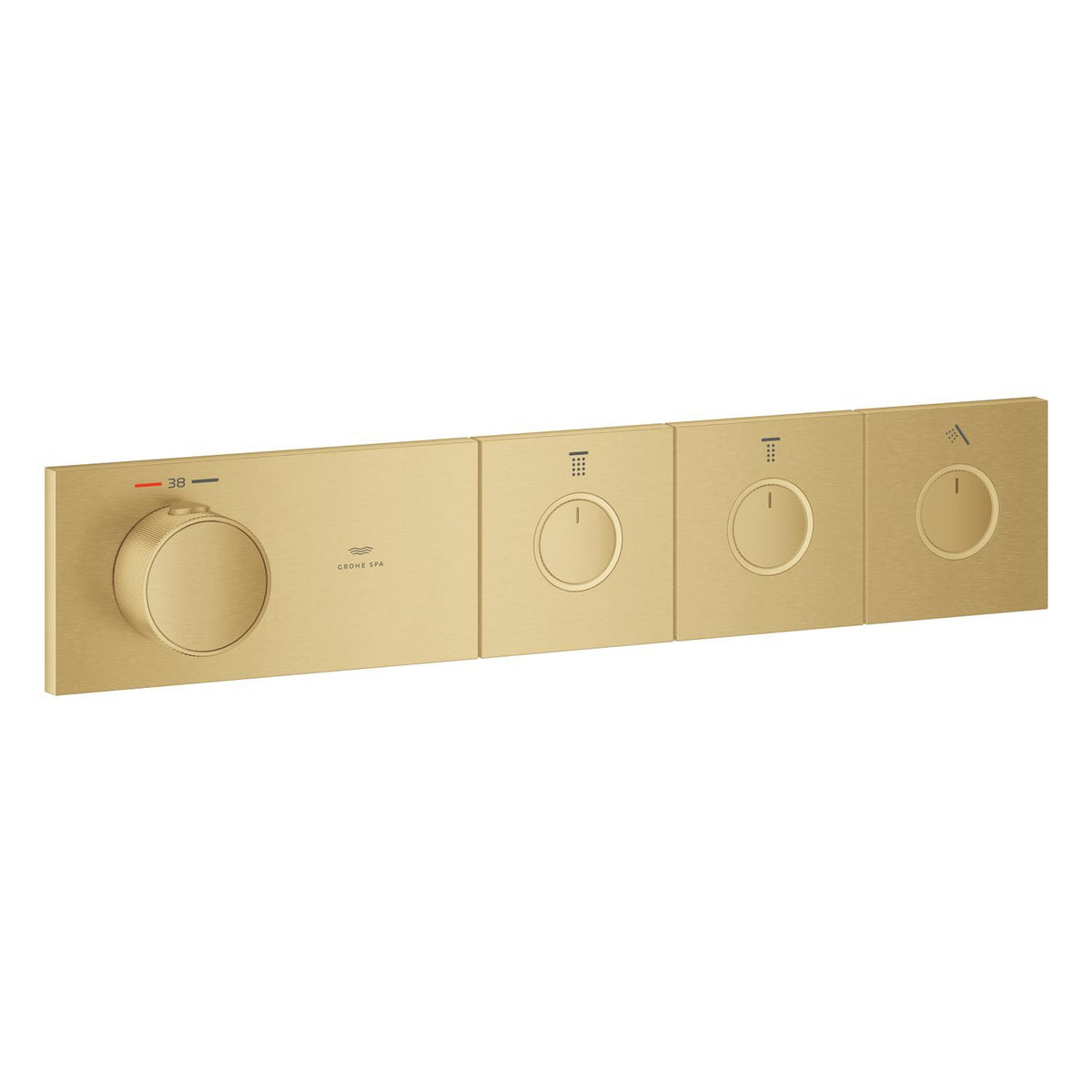 Grohe Grohtherm Aqua Tiles SmartControl Termostatik Ankastre Banyo Bataryası, 3 Çıkışlı, Fırçalı Altın (Sıva Üstü Grubu) - Ürün Görseli