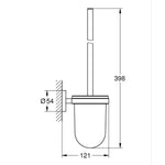 Grohe Essentials Tuvalet Fırçalığı, Fırçalı Altın - Teknik Çizim