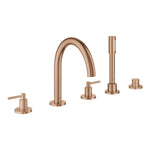 Grohe Atrio 5 Delikli Ankastre Küvet Bataryası (Sıva Üstü Grubu), Fırçalı Bakır - Ürün Görseli