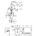 Grohe Blue Professional Eviye Bataryası Seti - Teknik Çizim
