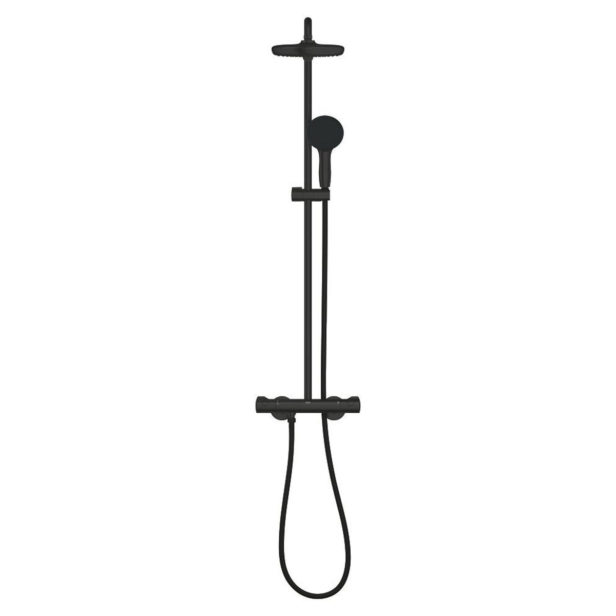 Grohe Tempesta System 210 Duvara Monte Termostatik Duş Bataryalı Duş Kolonu, Mat Siyah - Ürün Görseli