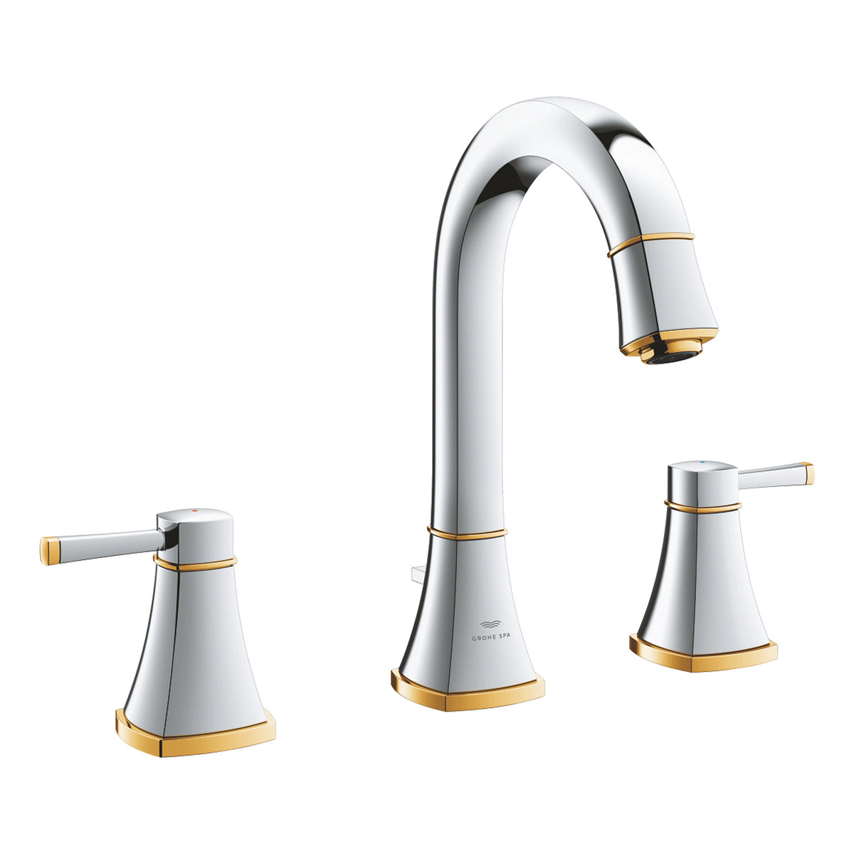 Grohe Grandera 3 Delikli Lavabo Bataryası, Sifon Kumandalı, Krom-Altın - Ürün Görseli
