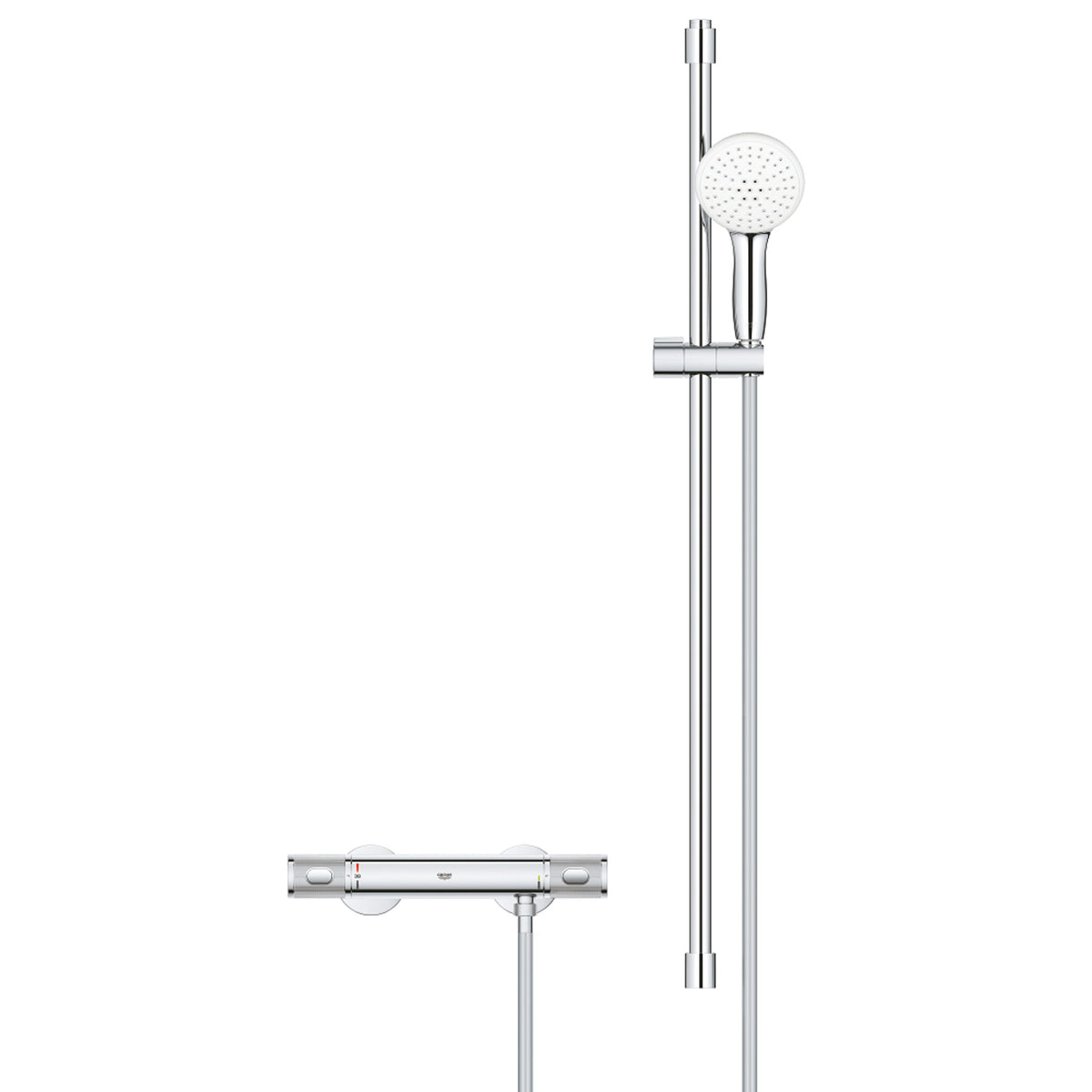 Grohe Grohtherm 1000 Performance Termostatik Duş Bataryası ve Sürgülü El Duşu Seti - Ürün Görseli