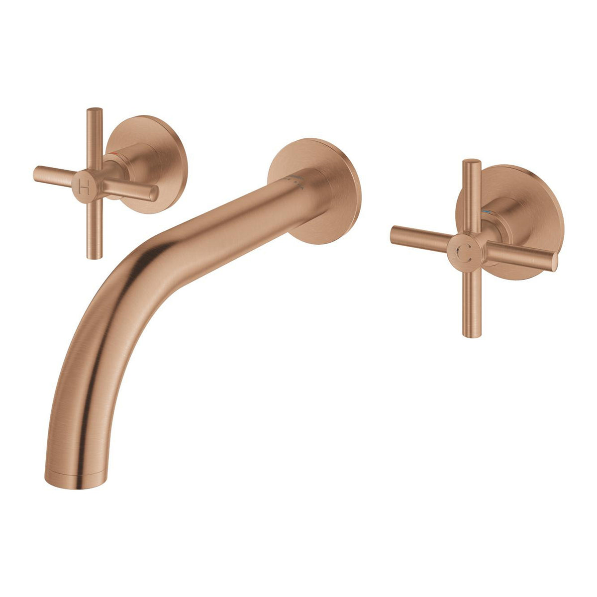 Grohe Atrio 3 Delikli Duvardan Ankastre Lavabo Bataryası (Sıva Üstü Grubu), Fırçalı Bakır - Ürün Görseli