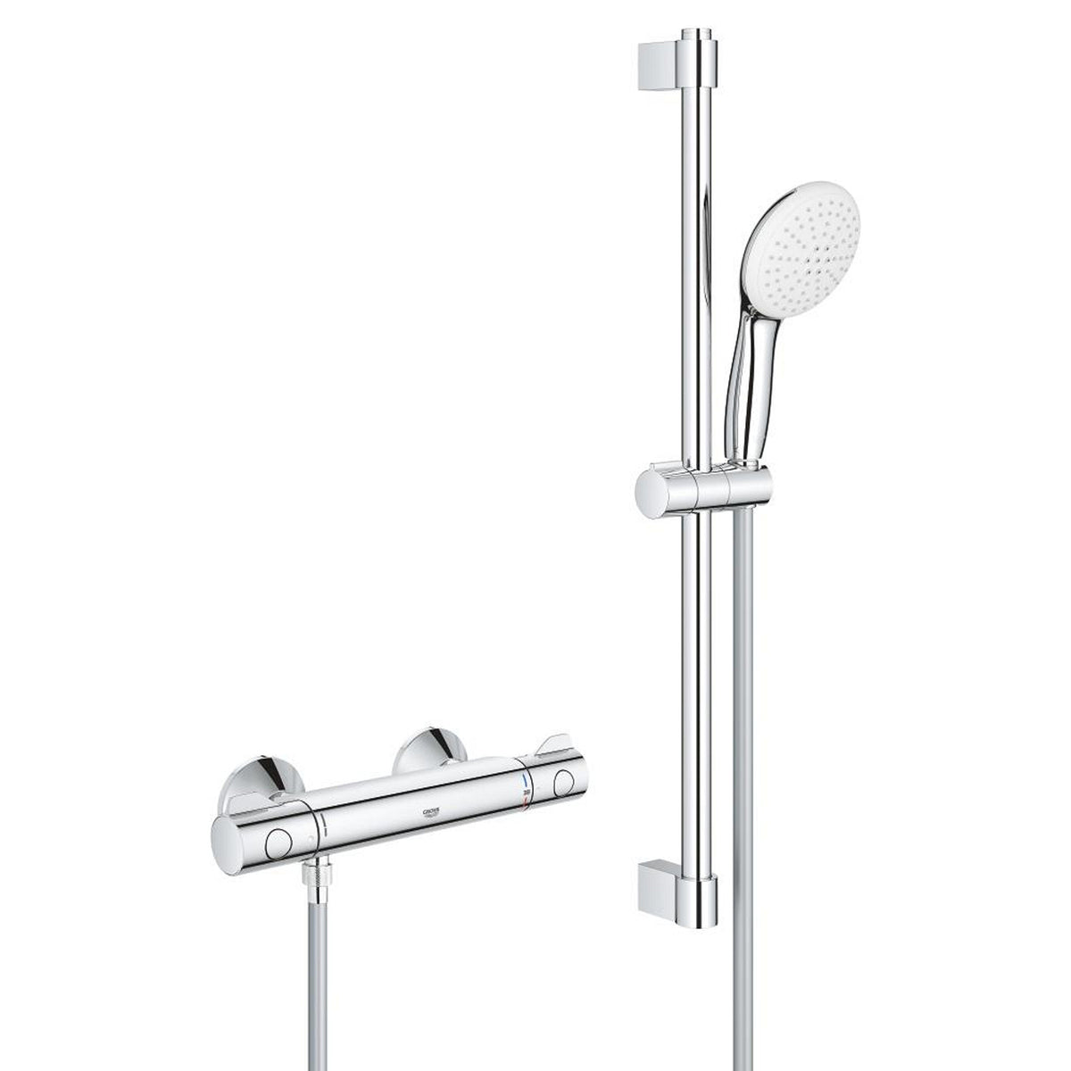 Grohe Grohtherm 800 Termostatik Duş Bataryası ve Sürgülü El Duşu Seti - Ürün Görseli