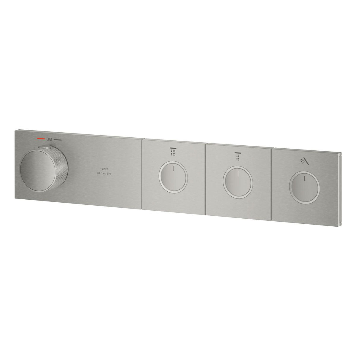 Grohe Grohtherm Aqua Tiles SmartControl Termostatik Ankastre Banyo Bataryası, 3 Çıkışlı, Paslanmaz Çelik (Sıva Üstü Grubu) - Ürün Görseli