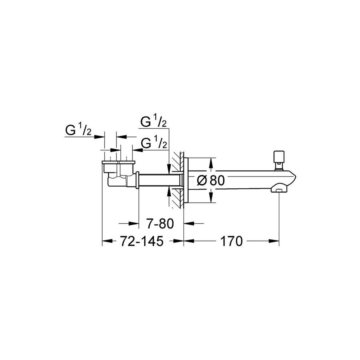 Grohe Eurodisc Çıkış Ucu - Teknik Çizim