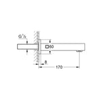 Grohe Eurocube Çıkış Ucu - Teknik Çizim