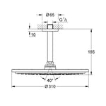 Grohe Rainshower Cosmopolitan 310 Tepe Duşu Seti 31 cm - Teknik Çizim