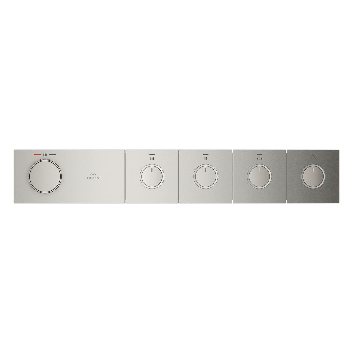 Grohe Grohtherm Aqua Tiles SmartControl Termostatik Ankastre Banyo Bataryası, 4 Çıkışlı, Paslanmaz Çelik (Sıva Üstü Grubu) - Ürün Görseli