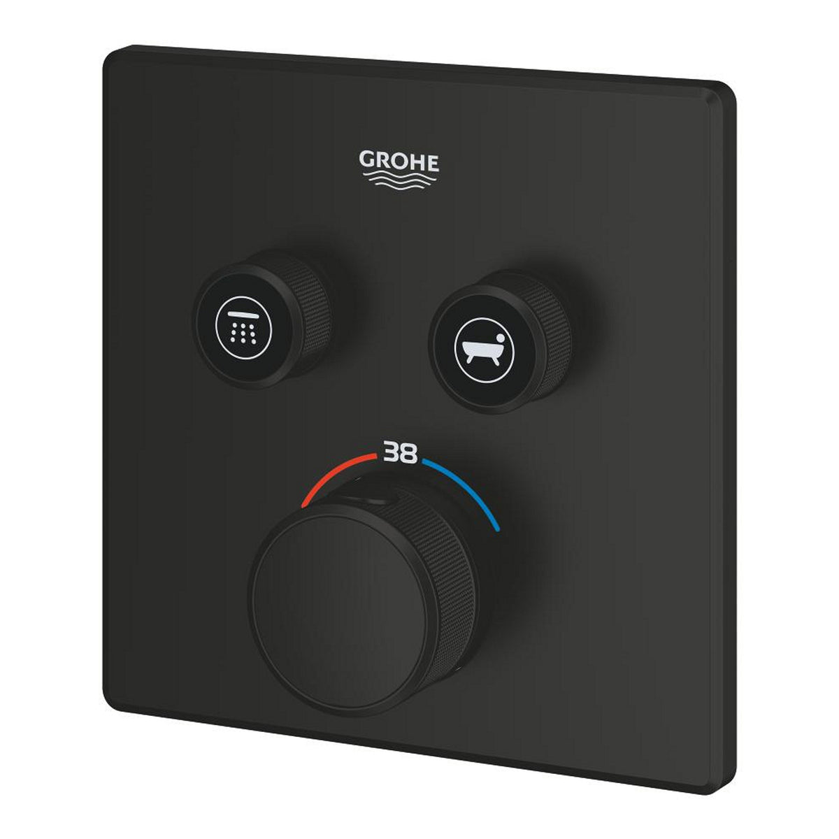Grohe Grohtherm SmartControl Akış Kontrollü Ankastre Termostatik Banyo Bataryası (2 Yollu, Sıva Üstü Grubu), Mat Siyah - Ürün Görseli
