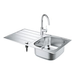 Grohe Bau Kuğu Borulu Batarya ve Eviye Seti (Sağ-Sol Damlalıklı, 86x50 cm) - Ürün Görseli