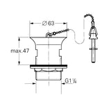 Grohe Tapa Takımı Sabit Süzgeç - Teknik Çizim