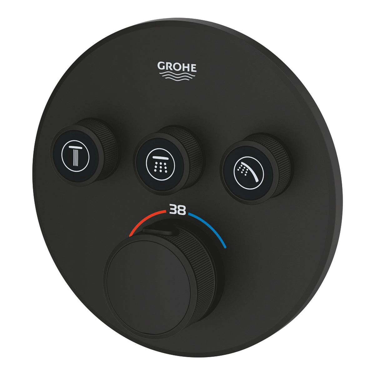 Grohe Grohtherm SmartControl Ankastre Termostatik Banyo/Duş Bataryası (Sıva Üstü Grubu), 3 Yollu, Hayalet Siyah - Ürün Görseli