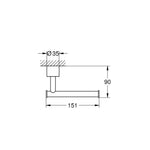 Grohe Atrio Tuvalet Kağıtlığı - Teknik Çizim