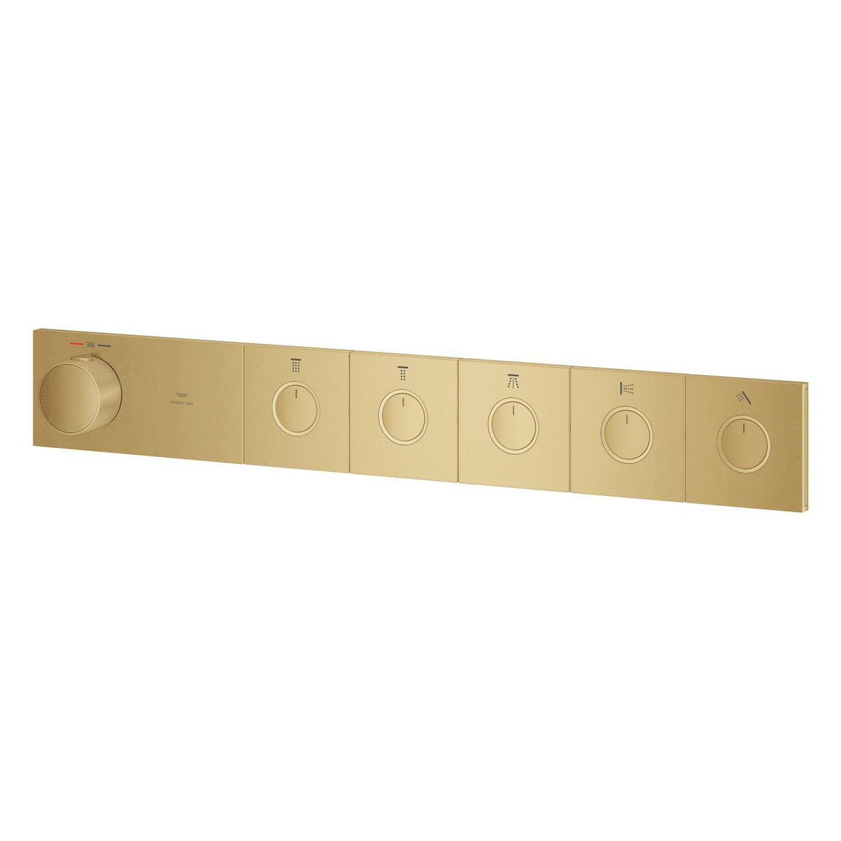 Grohe Grohtherm Aqua Tiles SmartControl Termostatik Ankastre Banyo Bataryası, 5 Çıkışlı, Fırçalı Altın (Sıva Üstü Grubu) - Ürün Görseli
