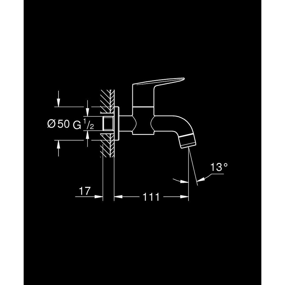 Grohe BauEdge Musluk - Teknik Çizim
