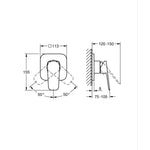 Grohe Cubeo Ankastre Duş Bataryası - Teknik Çizim