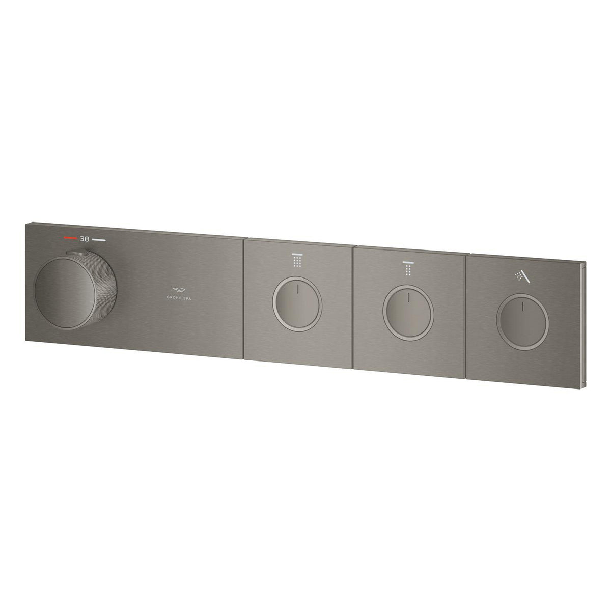 Grohe Grohtherm Aqua Tiles SmartControl Termostatik Ankastre Banyo Bataryası, 3 Çıkışlı, Fırçalı Sert Grafit (Sıva Üstü Grubu) - Ürün Görseli