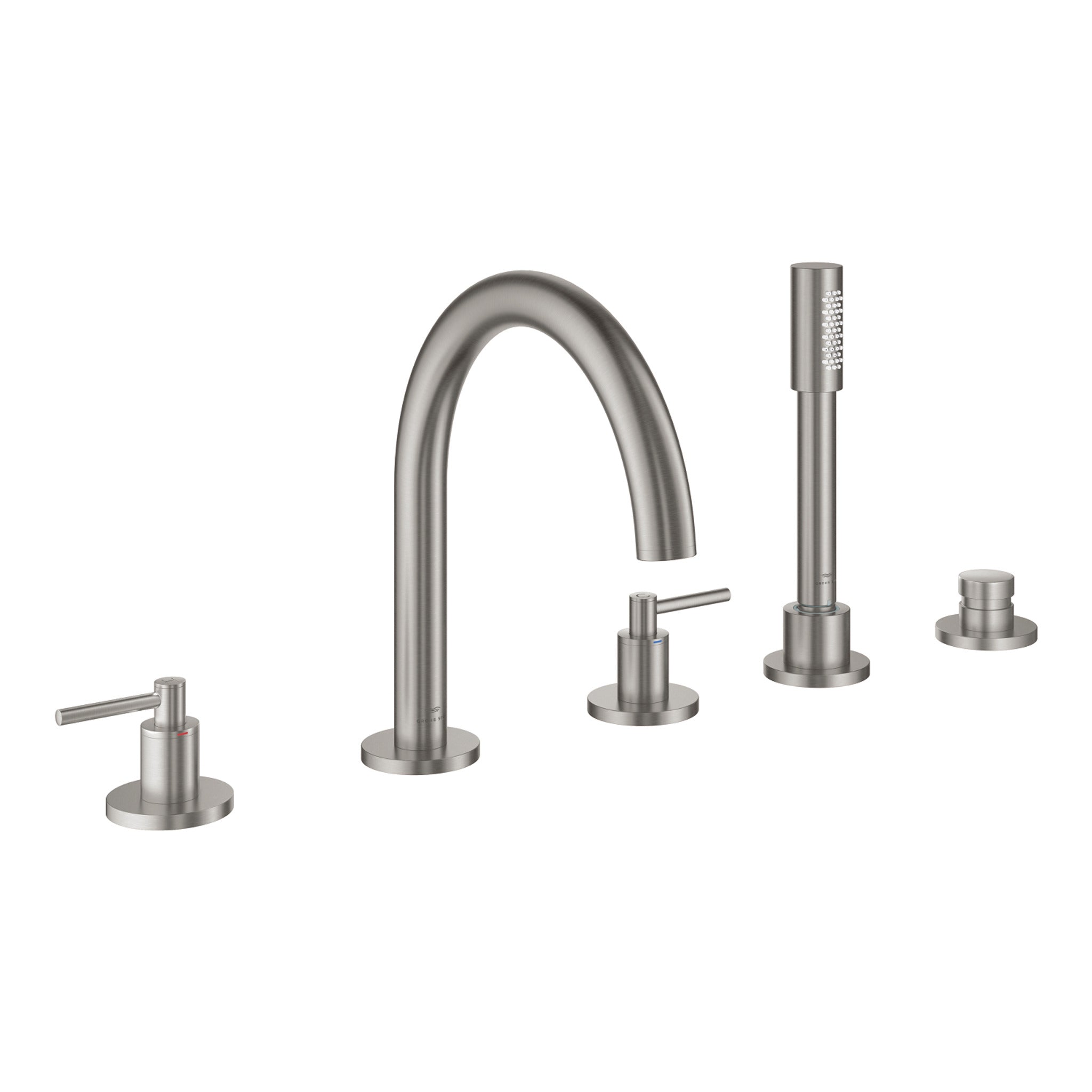 Grohe Atrio 5 Delikli Ankastre Küvet Bataryası (Sıva Üstü Grubu), Paslanmaz Çelik - Ürün Görseli