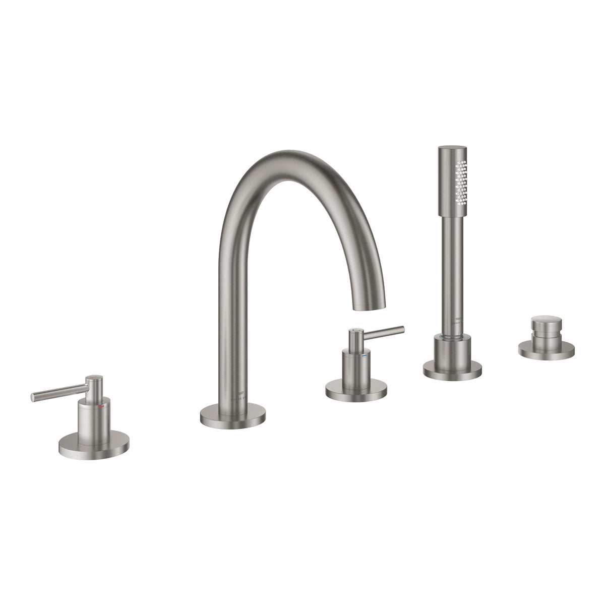 Grohe Atrio 5 Delikli Ankastre Küvet Bataryası (Sıva Üstü Grubu), Paslanmaz Çelik - Ürün Görseli
