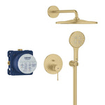 Grohe Essence Ankastre Banyo/Duş Bataryası, Tepe ve El Duşu Seti, Fırçalı Altın - Ürün Görseli