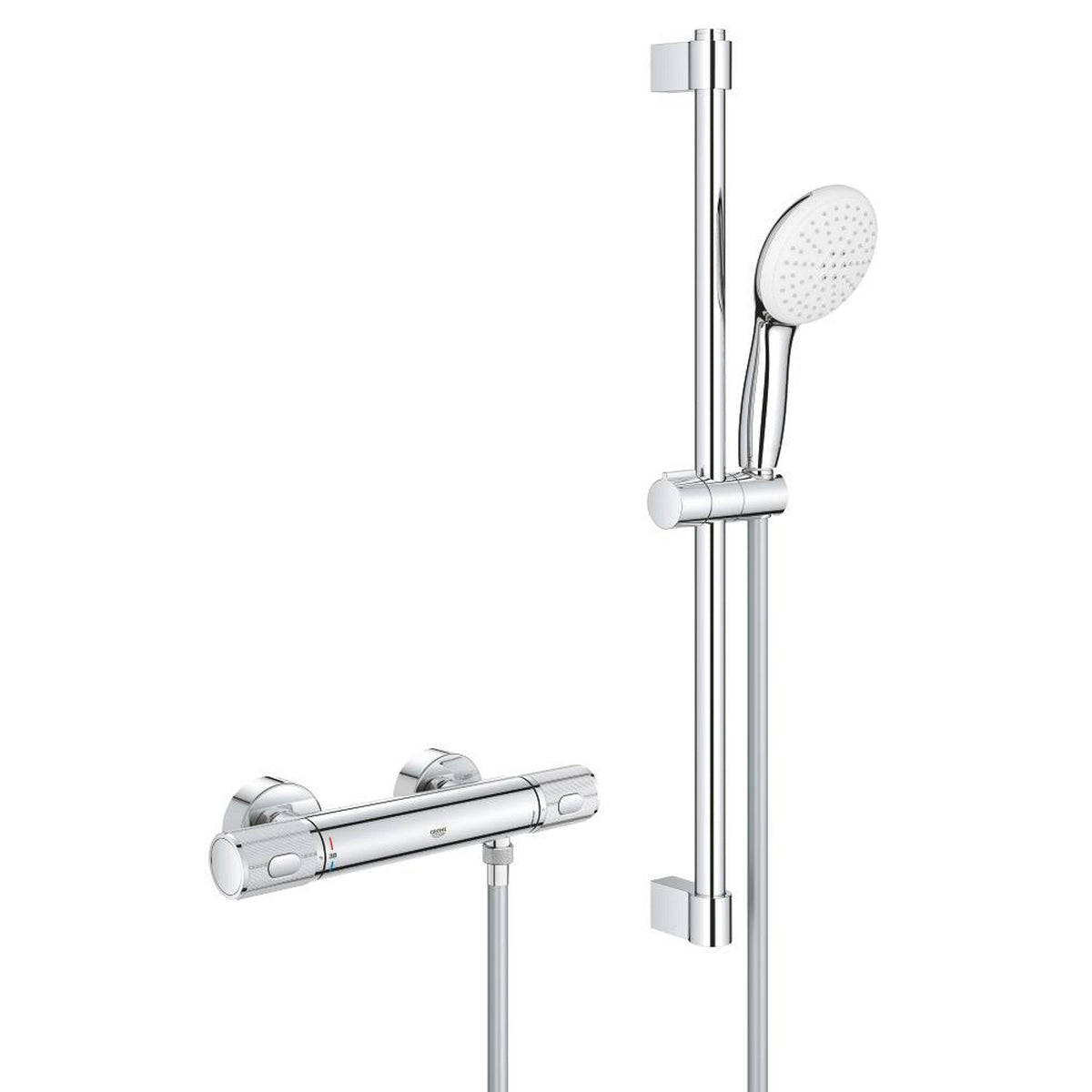 Grohe Grohtherm 1000 Performance Termostatik Duş Bataryası ve Sürgülü El Duşu Seti - Ürün Görseli