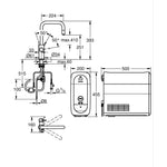 Grohe Blue Home Arıtmalı İçme Suyu ve Soda Yapan Spiralli Eviye Bataryası - Teknik Çizim
