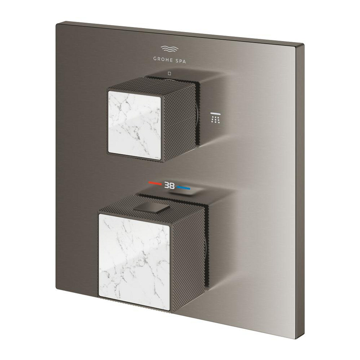Grohe Allure Brilliant Private Collection Ankastre Termostatik Banyo Bataryası (2 Yollu, Sıva Üstü Grubu), Fırçalı Sert Grafit - Ürün Görseli