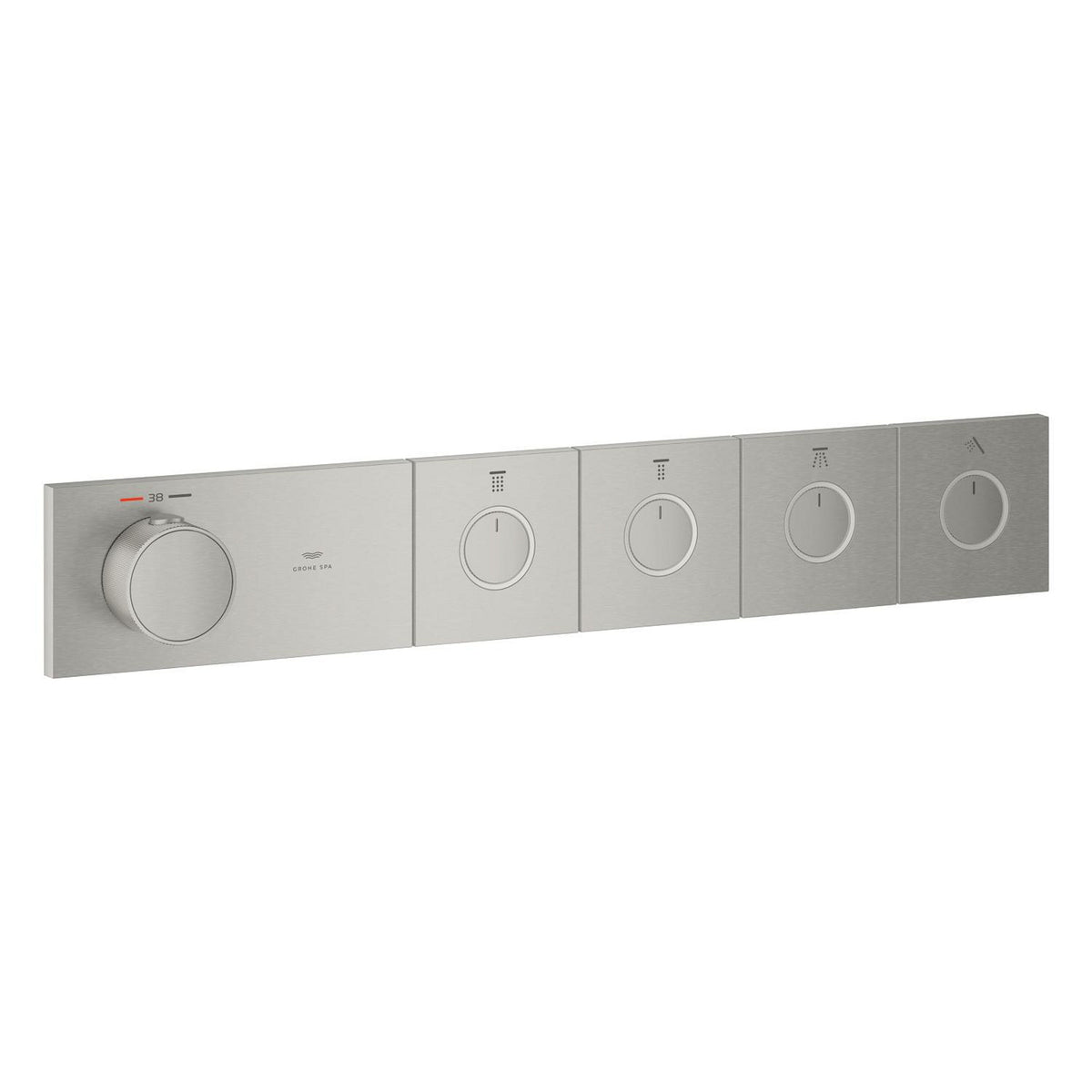 Grohe Grohtherm Aqua Tiles SmartControl Termostatik Ankastre Banyo Bataryası, 4 Çıkışlı, Paslanmaz Çelik (Sıva Üstü Grubu) - Ürün Görseli