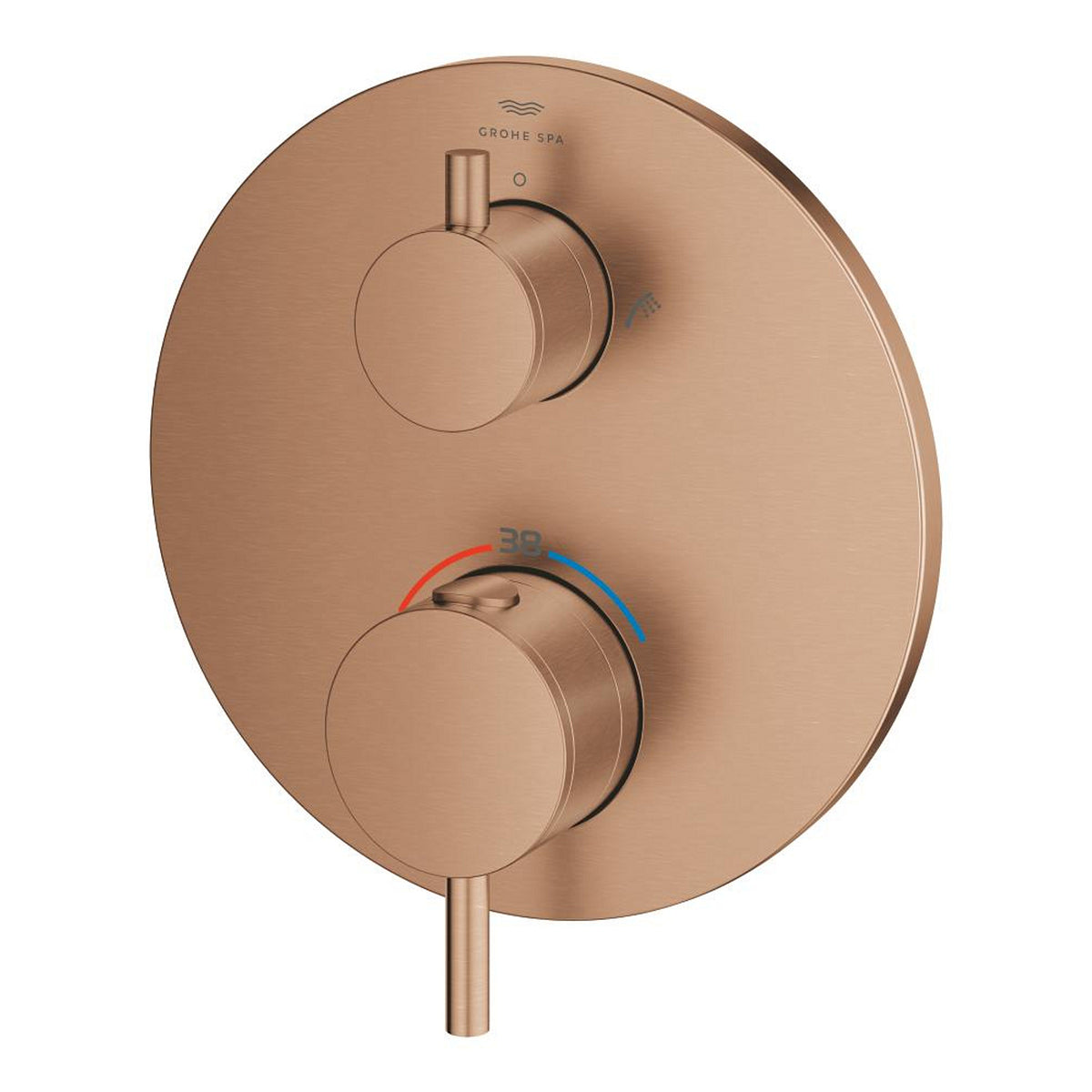 Grohe Atrio Termostatik Banyo/Duş Bataryası (Sıva Üstü Grubu), 2 Yollu, Fırçalı Bakır - Ürün Görseli
