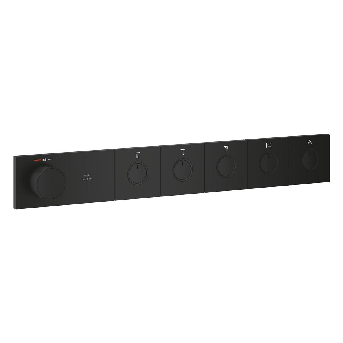 Grohe Grohtherm Aqua Tiles SmartControl Termostatik Ankastre Banyo Bataryası, 5 Çıkışlı, Hayalet Siyah (Sıva Üstü Grubu) - Ürün Görseli